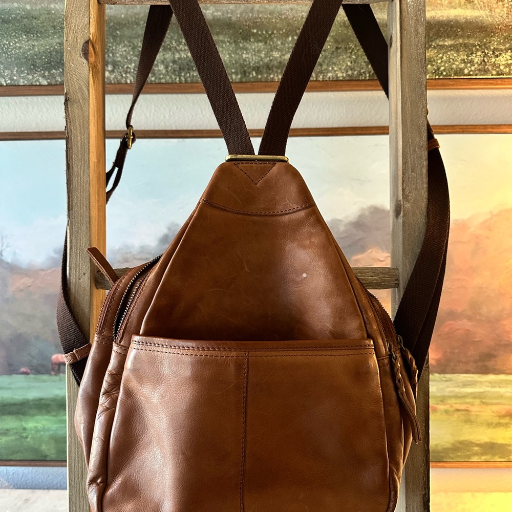 Brown Leather Backpack